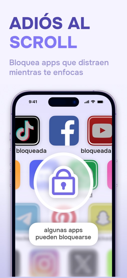 Bloqueo de apps durante una sesión de enfoque