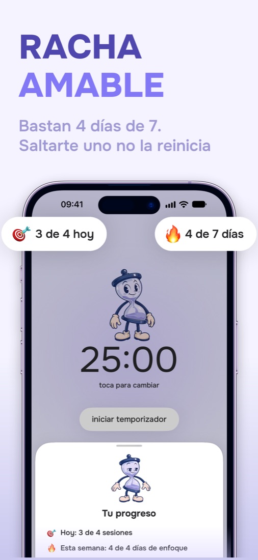 Meta diaria y racha semanal