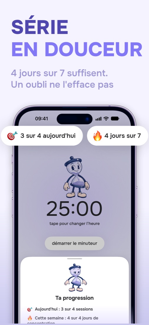 Objectif quotidien et série hebdomadaire