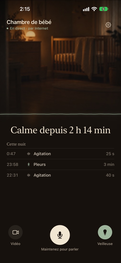 L’écran du parent : la chambre et les sons de la nuit