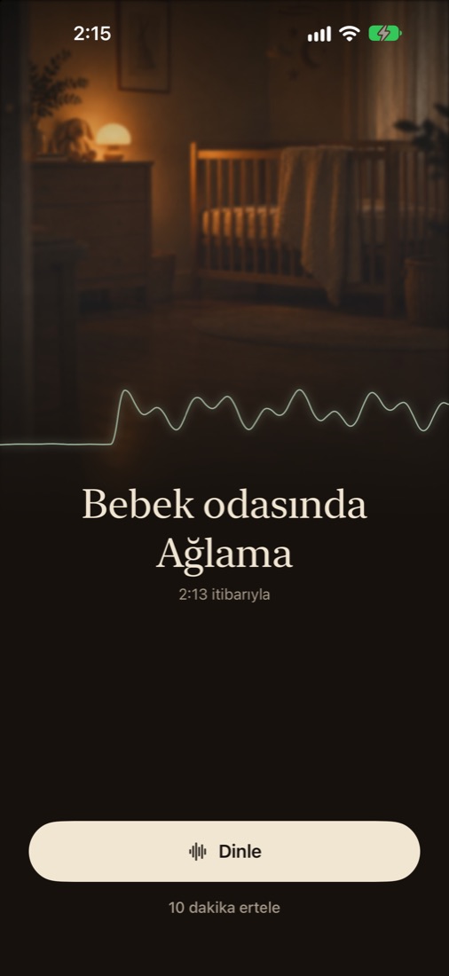 Bir uyarı: bebek odasında ağlama